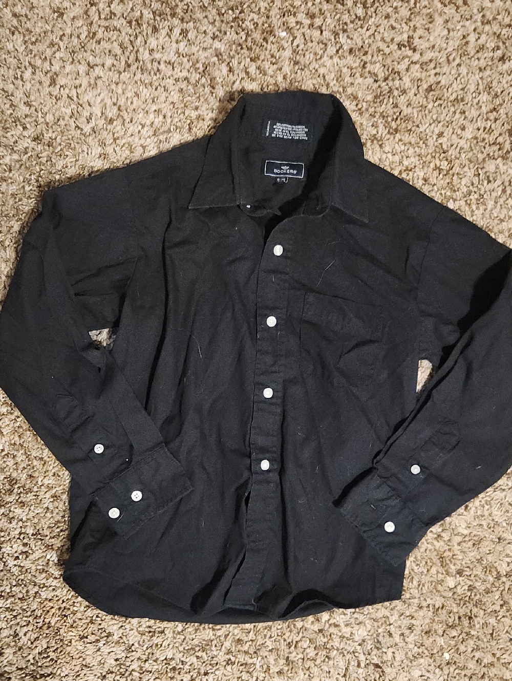 Dockers Black Long-Sleeve Button-Down Shirt